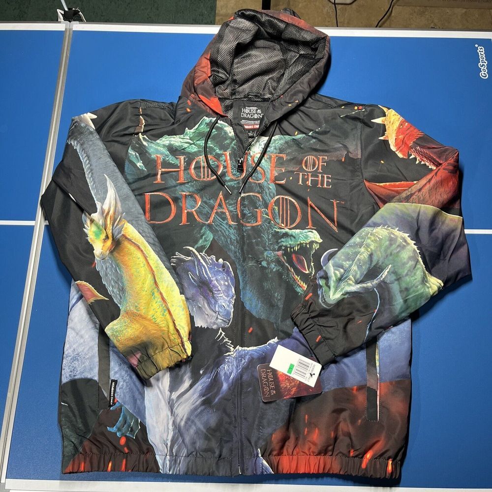NWT Members Only HBO Game of Thrones House of the Dragon Hooded Windbreaker - LG